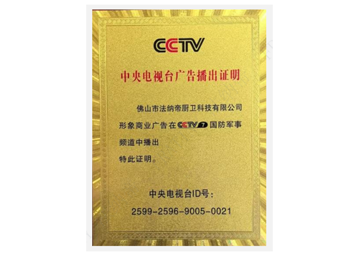 中央電視臺廣告播出證明